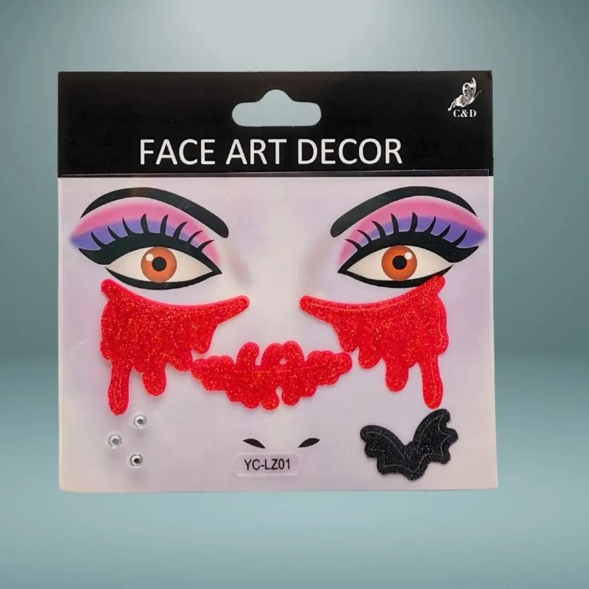 Stickers Rostro Halloween Maquillaje Cotillon Gema Tatuaje