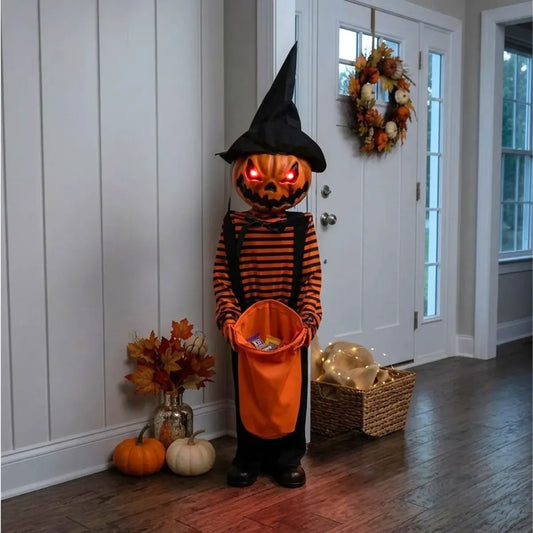Decoració Calabaza Halloween Luz Sonido Movimiento 120 Cm