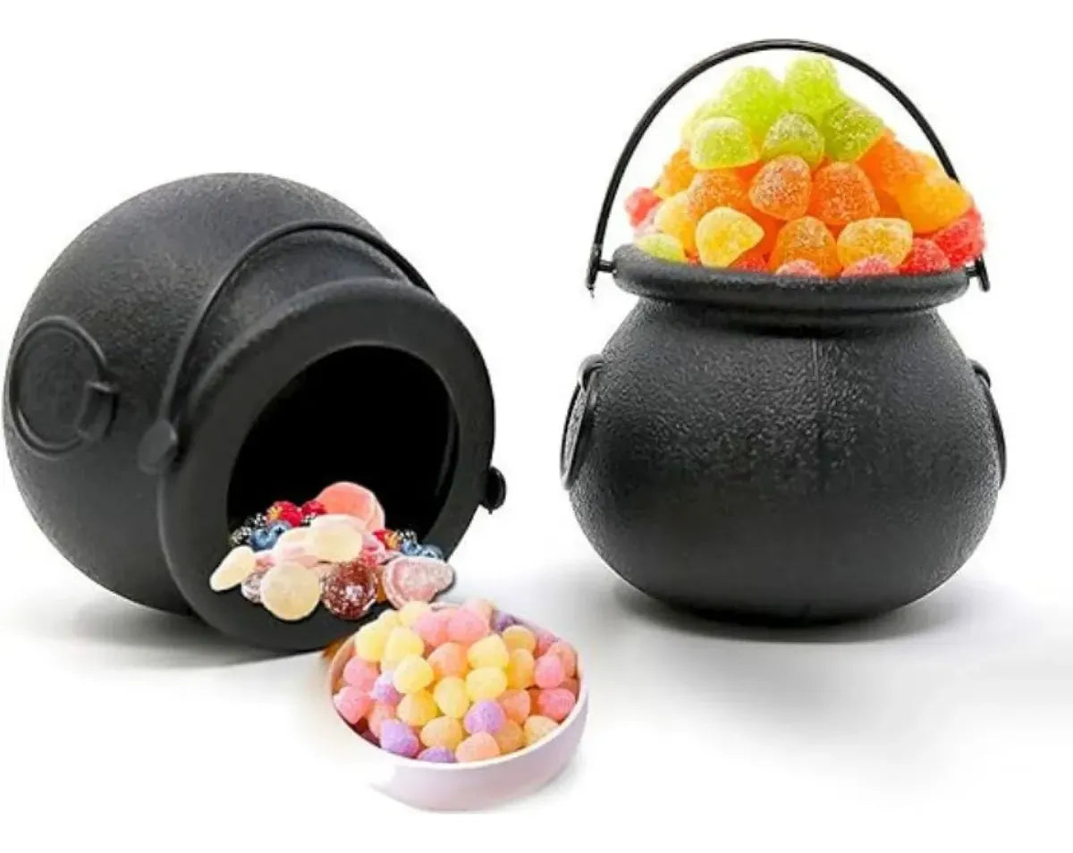 Caramelera Caldero Negro Halloween Dulcero Cotillon 15cm