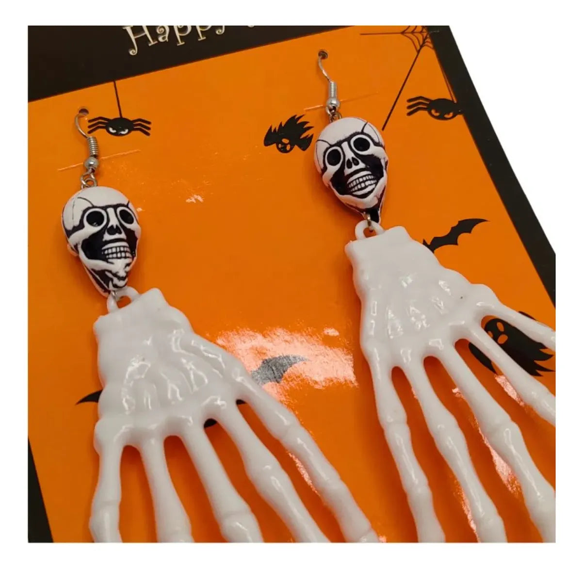 Caravanas Aros Calavera Mano Esqueleto Halloween Disfraz