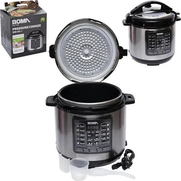 Olla a Presión Eléctrica Boma 6L: 18 Funciones, 1000W y Acero Inoxidable