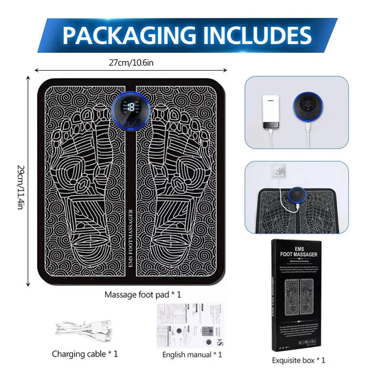 Electroestimulador Masajeador de Pies EMS Flexible | 8 Modos USB