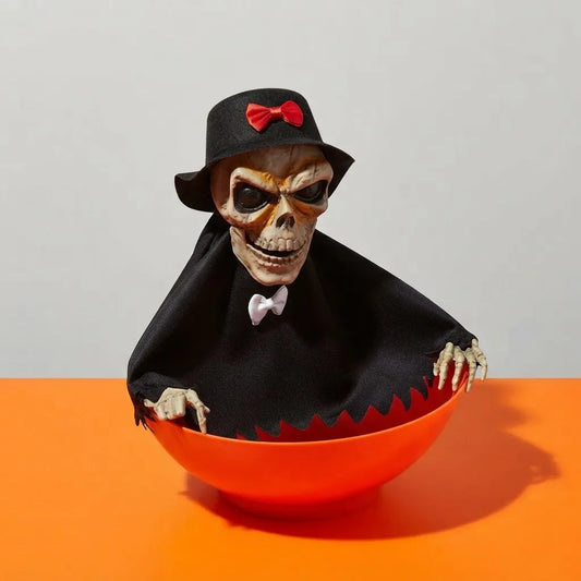 Caramelera Deco Con Luz Y Sonido 25cm Halloween Dulces