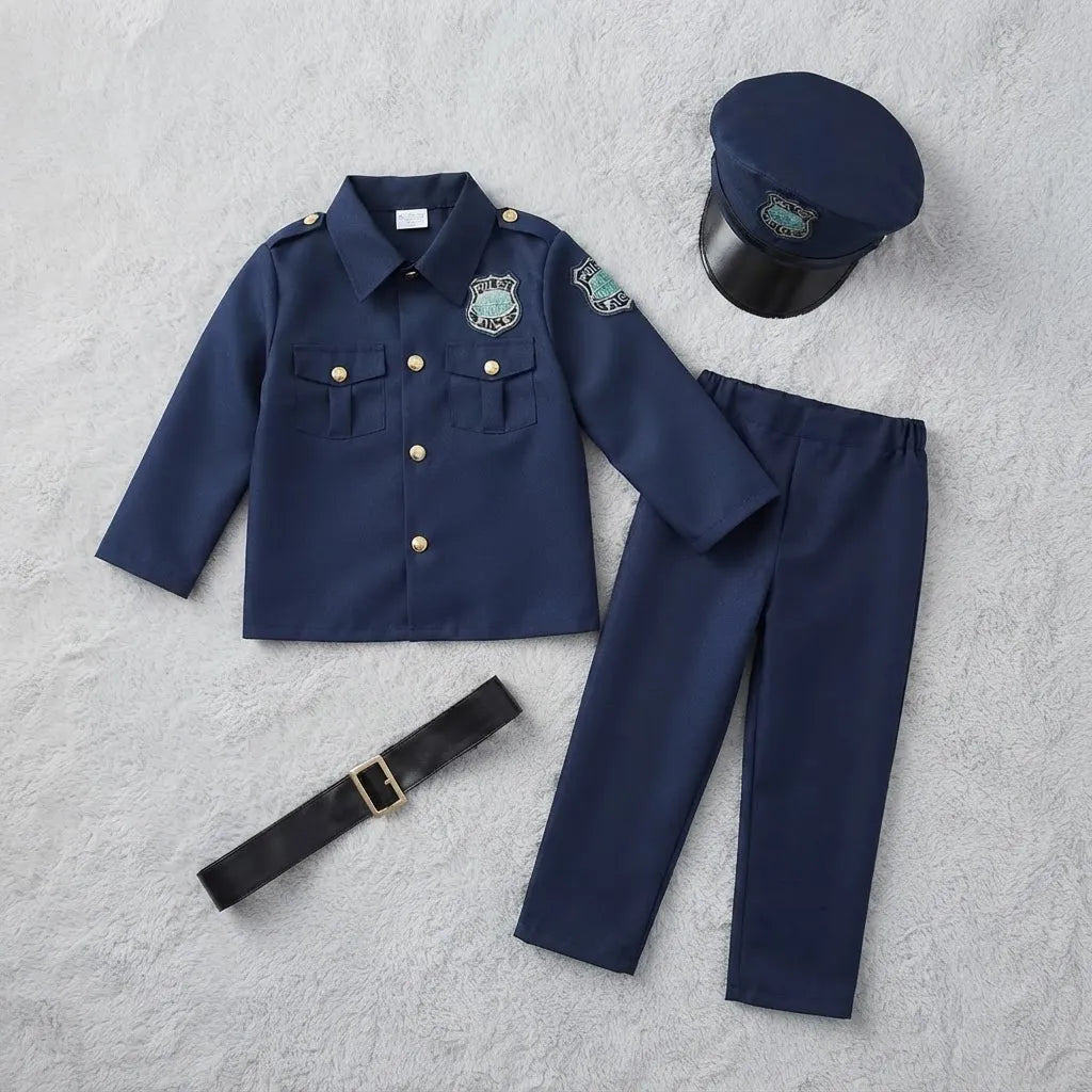 Disfraz De Policia Oficial Para Niño Niña Con Accesorios