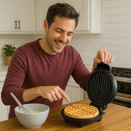 Waflera Eléctrica Boma 1000W: Temperatura Regulable para Waffles Perfectos