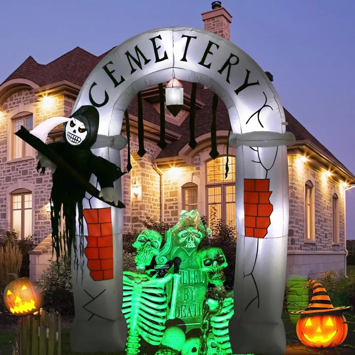 Arco Inflable Halloween Cementerio Con Luz 2.40 Mts 220v