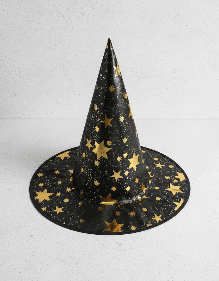Gorro De Bruja Con Estrellas Disfraz Cotillon Halloween