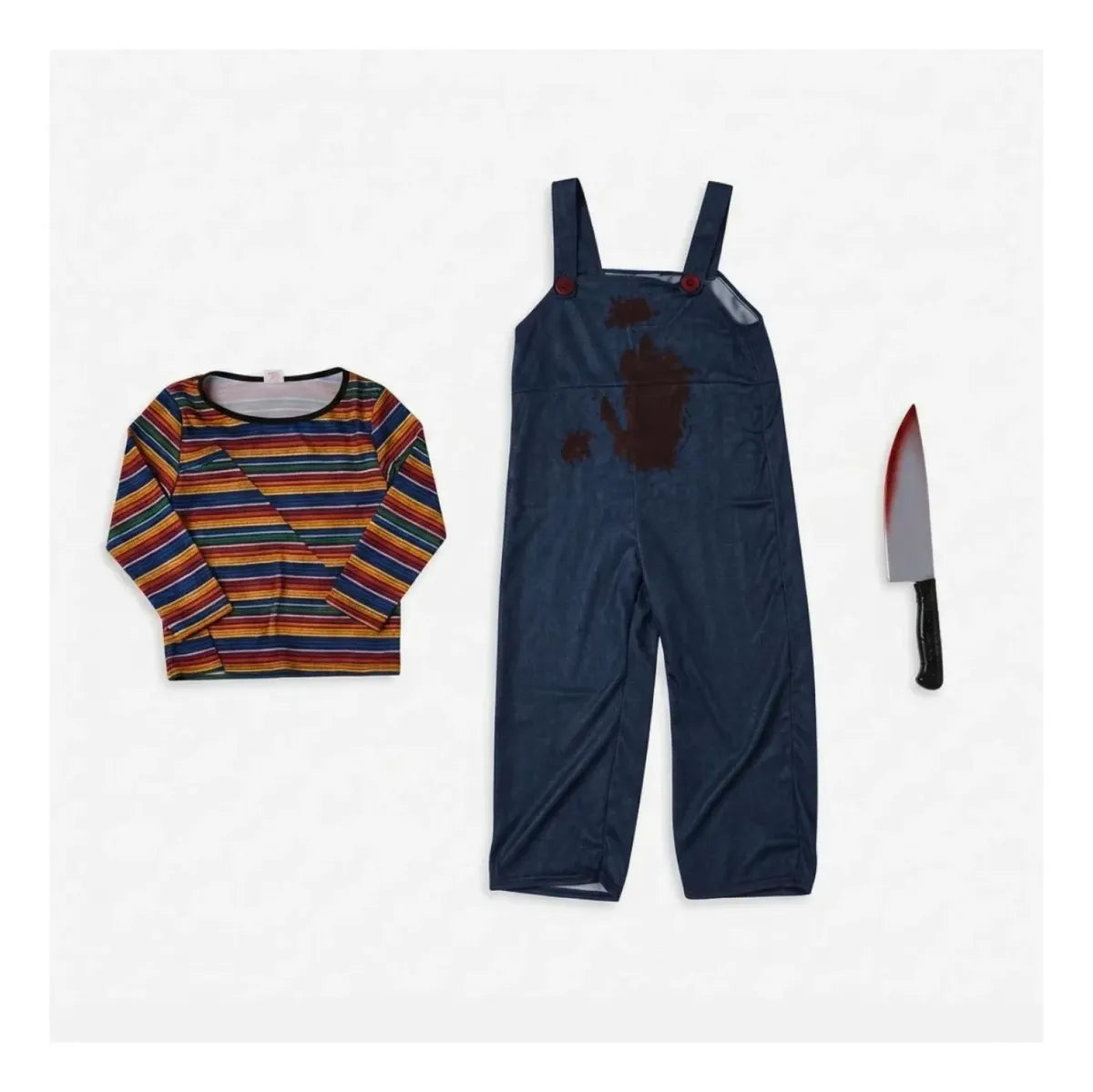 Disfraz Chucky Infantil Enterito Remera Cuchillo Talles M L