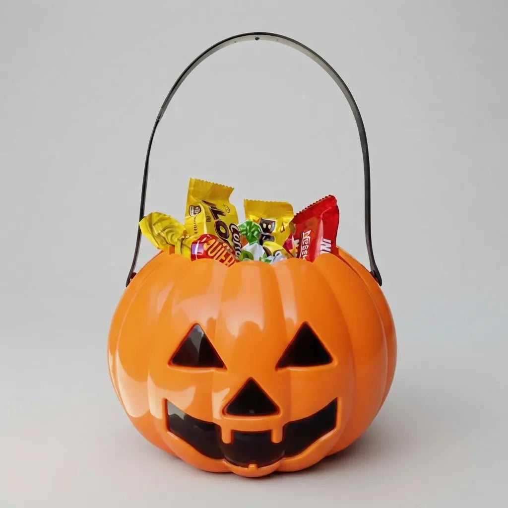 Calabaza Caramelera Naranja 16cm Cotillon Halloween Dulces