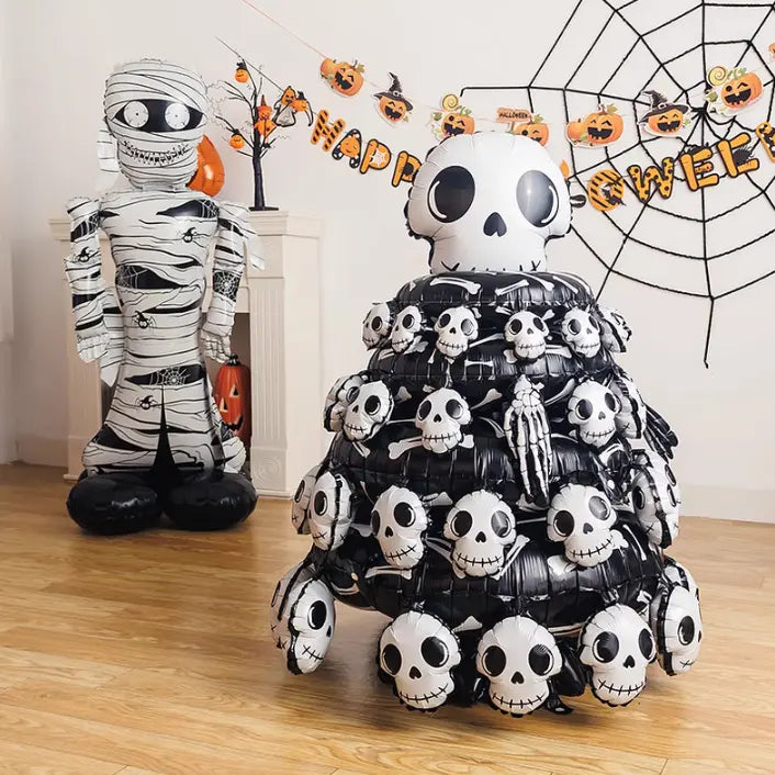 Globo Gigante 3d De Calaveras Decoración Halloween 110cm