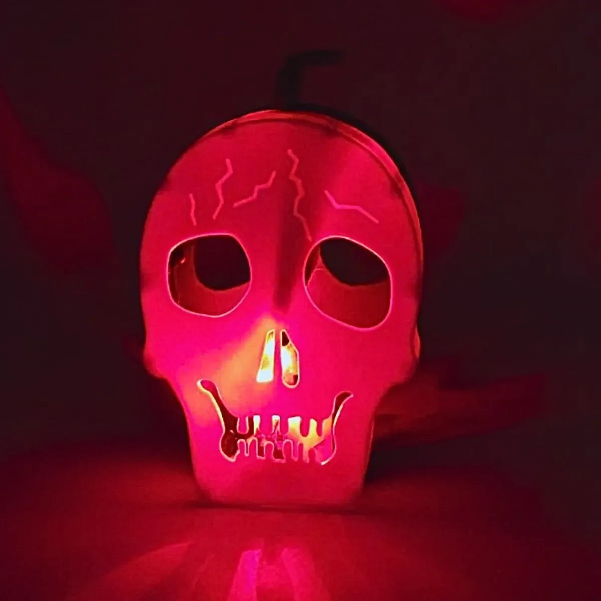 Craneo Calavera Con Luz Reversible Halloween Adorno