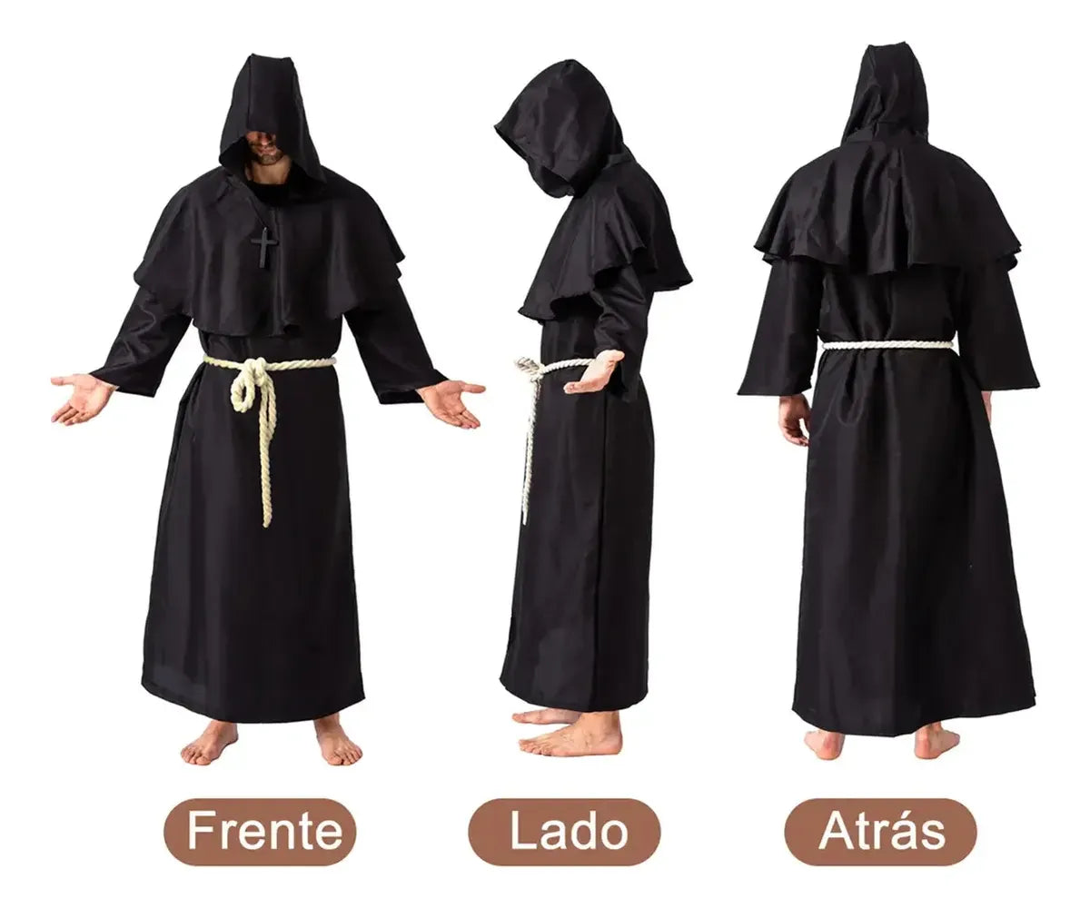 Disfraz Túnica Gótica Medieval Monje Para Adulto Halloween