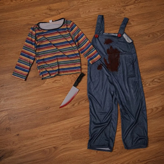 Disfraz Chucky Infantil Enterito Remera Cuchillo Talles M L