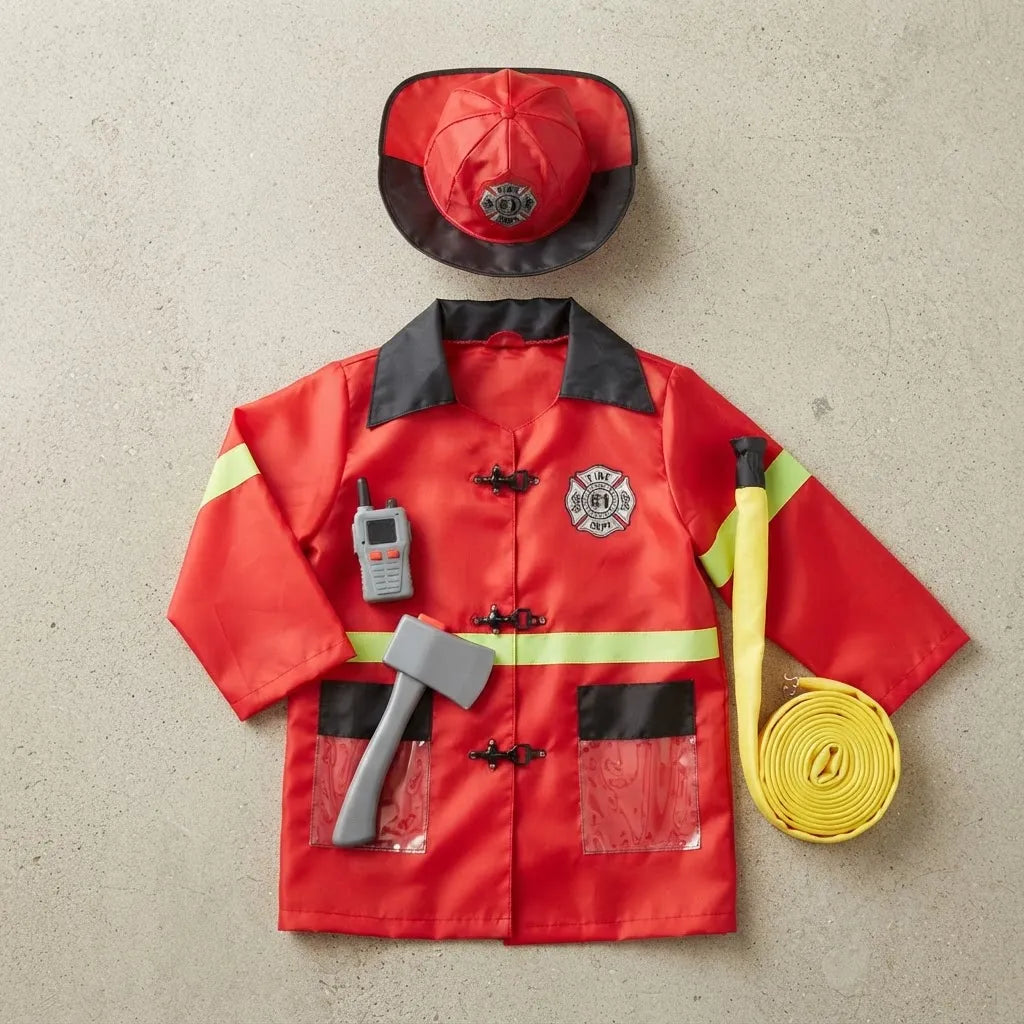 Disfraz De Bombero Infantil Con Accesorios Fiesta Cotillon