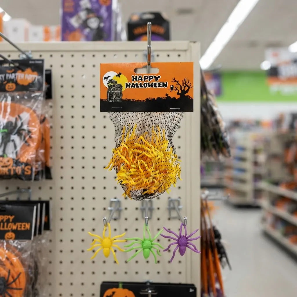 Set De 12 Arañas De Halloween Para Decoración Y Cotillón