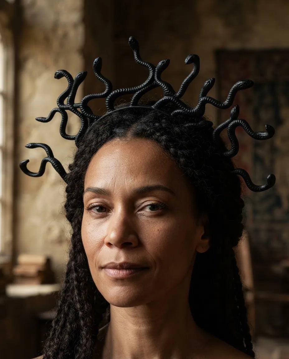 Vincha Diadema Medusa Serpientes Culebras Halloween Disfraz