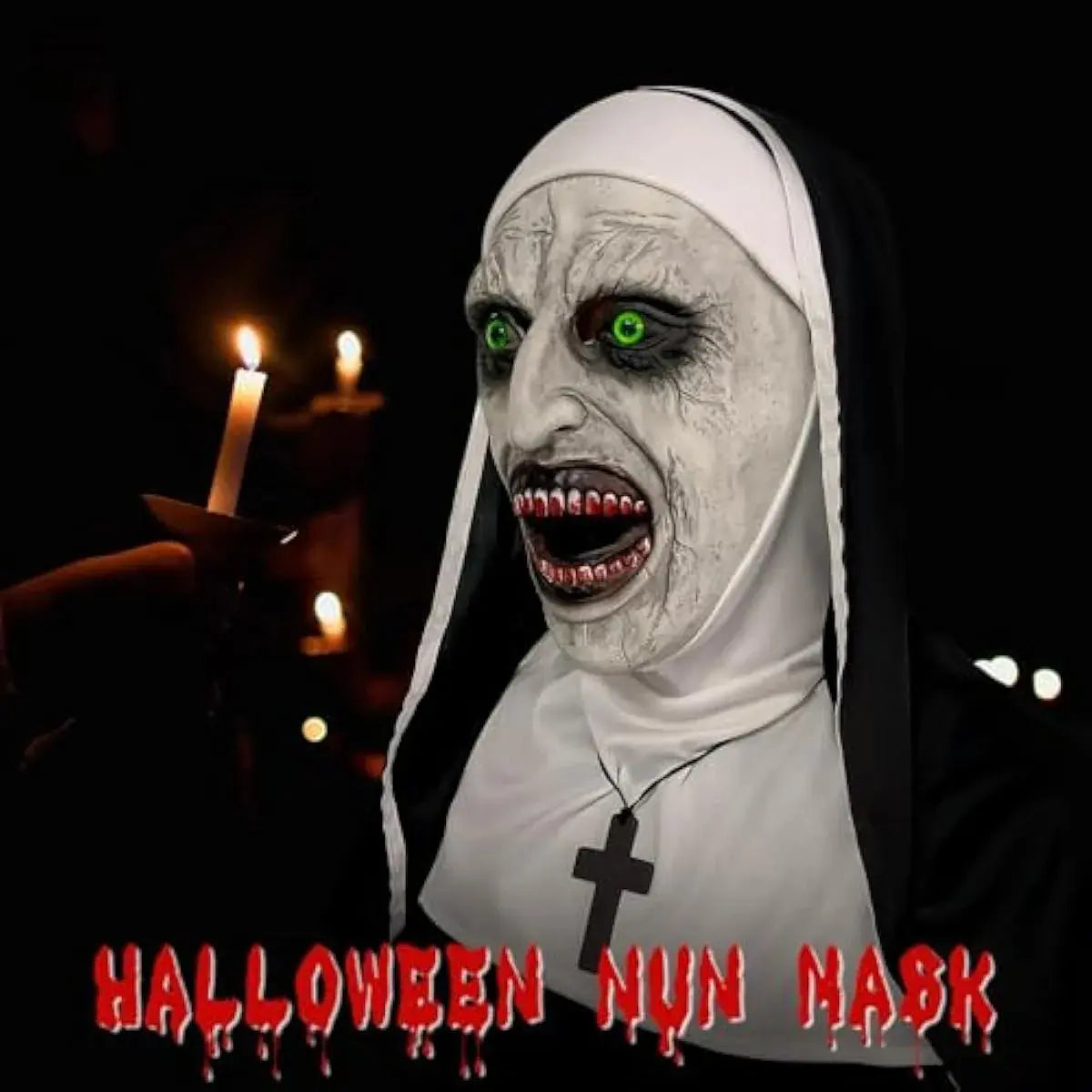 Máscara De Monja Sangrienta Halloween Para Disfraz Y Terror
