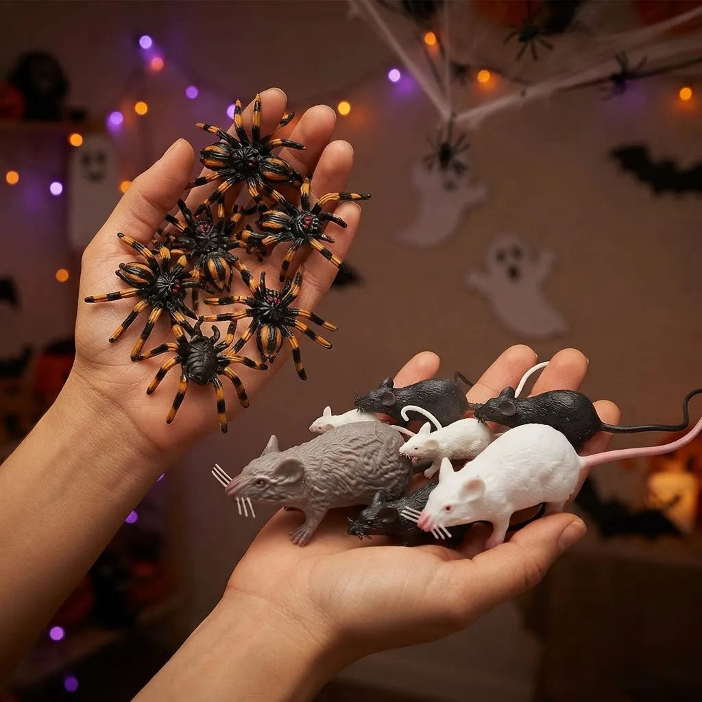 Set Ratas Y Aranas Halloween Decoracion Cotillon Surtido