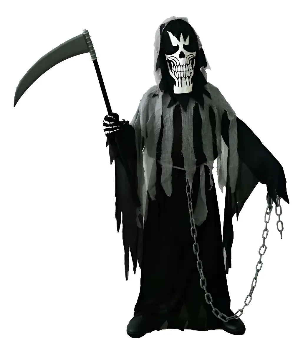 Disfraz La Parca La Muerte Para Niños Halloween Completo