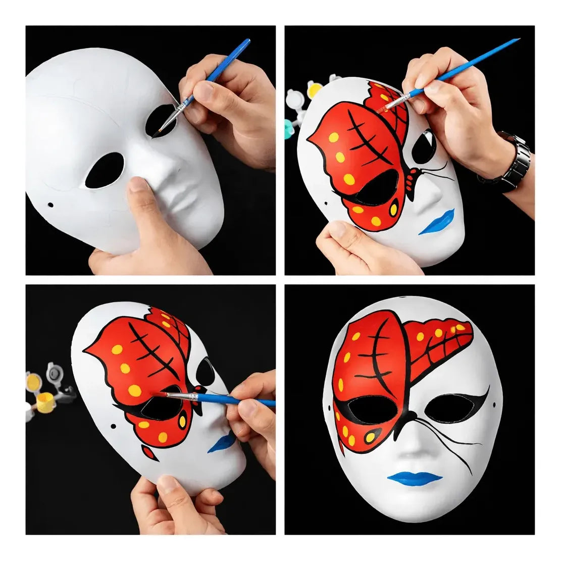 Máscara De Cartón Blanca Para Pintar - Halloween Y Carnaval
