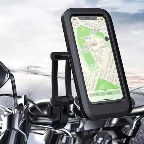 Soporte Celular Impermeable para Moto y Bici - Pantallas hasta 6.8", Táctil y Rotación 360° 🏍️📱🌧️