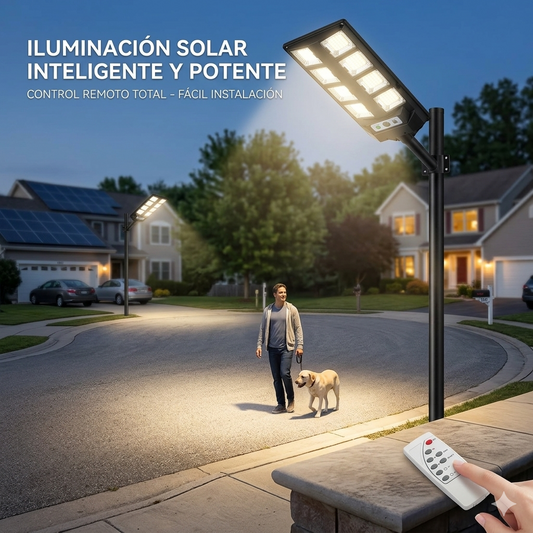 Foco Solar LED 80W con Sensor de Movimiento y Control Remoto: Iluminación Exterior Inteligente