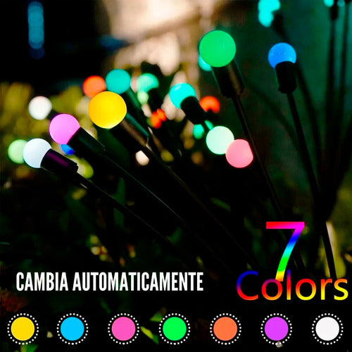 Luces Solares tipo Luciérnaga para Jardín - Pack x2 Estacas LED RGB Maylu