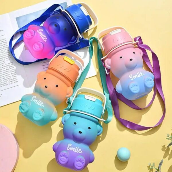 Botella Infantil Oso 2 en 1 con Sorbito y Correa - Botella Caramañola de Diseño para Niños 🧸💧