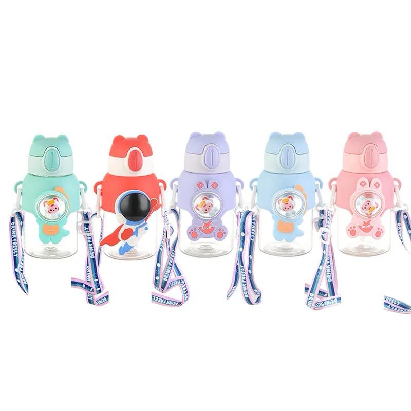 Botella Infantil 600ml con Sorbito y Tapa Hermética - Botella para Agua Colegio y Deportes Niños 🌈