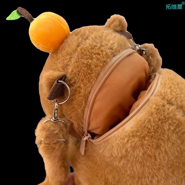 Mochila y Peluche 2 en 1 Capibara 35cm - Morral de Felpa Suave Diseño Carpincho 🦦🎒