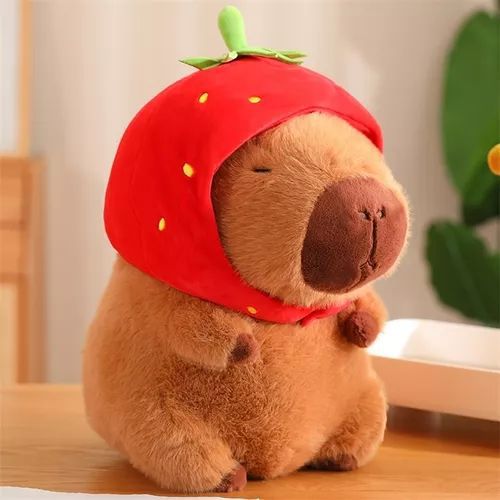 Peluche Capibara con Gorro 20cm - Carpincho de Felpa Suave Serie Tendencia Viral 🦦👒