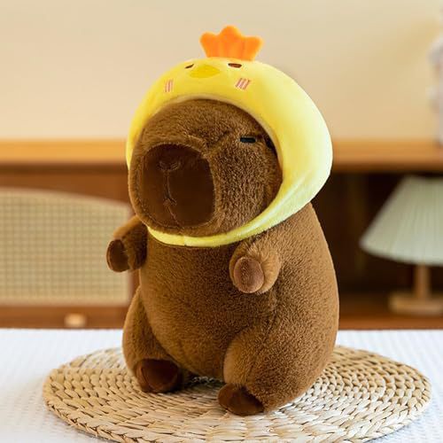 Peluche Capibara con Gorro 20cm - Carpincho de Felpa Suave Serie Tendencia Viral 🦦👒