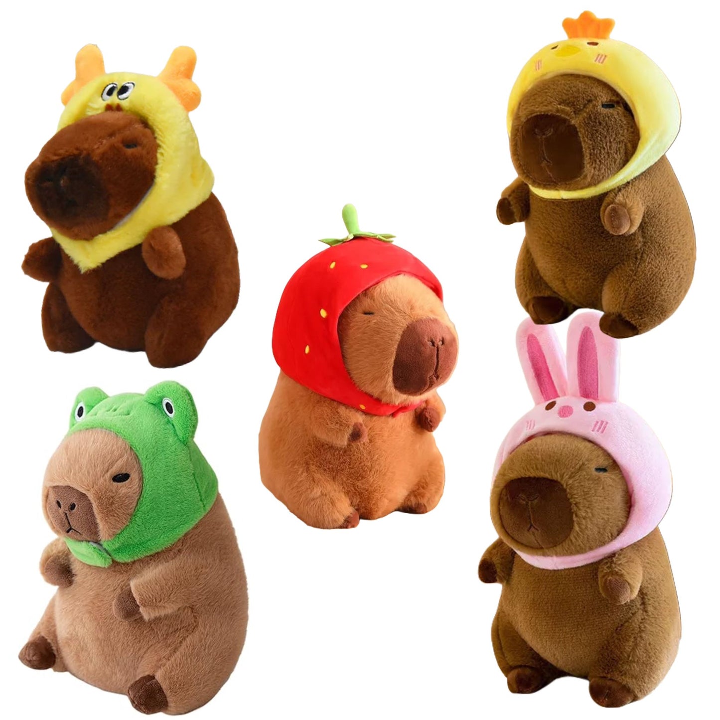 Peluche Capibara con Gorro 20cm - Carpincho de Felpa Suave Serie Tendencia Viral 🦦👒