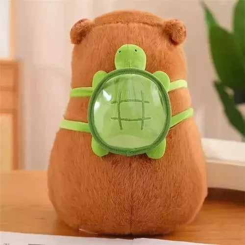 Peluche Capibara 35cm con Mochila - Carpincho de Felpa Suave y Viral 🦦🎒