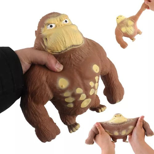 Muñeco Gorila Amansa Loco Grande Antiestrés 22x21cm - Juguete Elástico Gigante Viral TikTok 🦍🔥