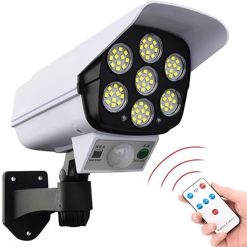 Foco LED Solar Tipo Cámara: Iluminación Potente y Disuasivo de Seguridad
