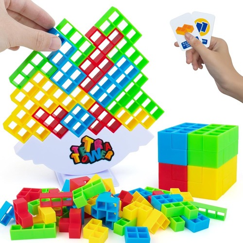 Juego de Mesa Torre de Equilibrio Tetris 48 Piezas - Juguete Didáctico de Habilidad y Estrategia 🧩⚖️