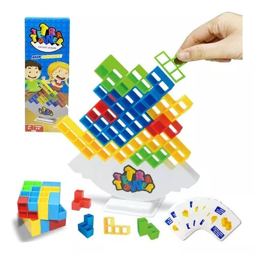 Juego de Mesa Torre de Equilibrio Tetris 48 Piezas - Juguete Didáctico de Habilidad y Estrategia 🧩⚖️