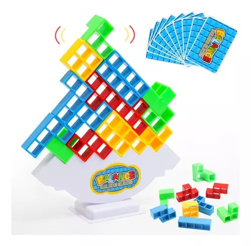 Juego de Mesa Torre de Equilibrio Tetris 48 Piezas - Juguete Didáctico de Habilidad y Estrategia 🧩⚖️
