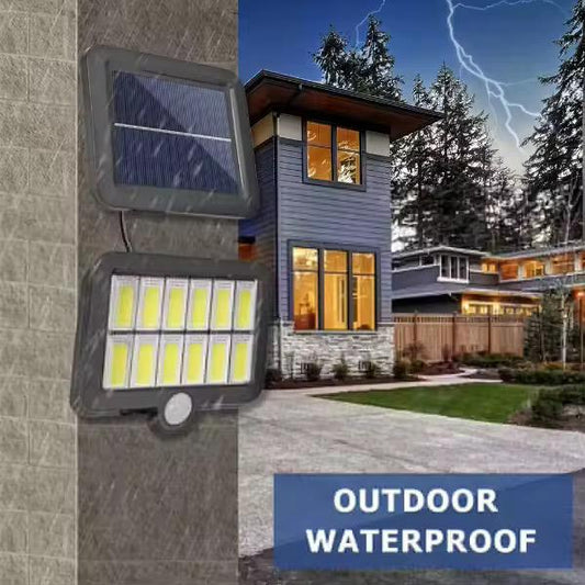 Foco 8 LED Solar con Sensor de Movimiento y Panel Independiente 💡🛡️