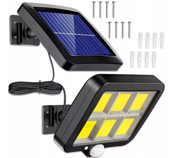 Foco 8 LED Solar con Sensor de Movimiento y Panel Independiente 💡🛡️