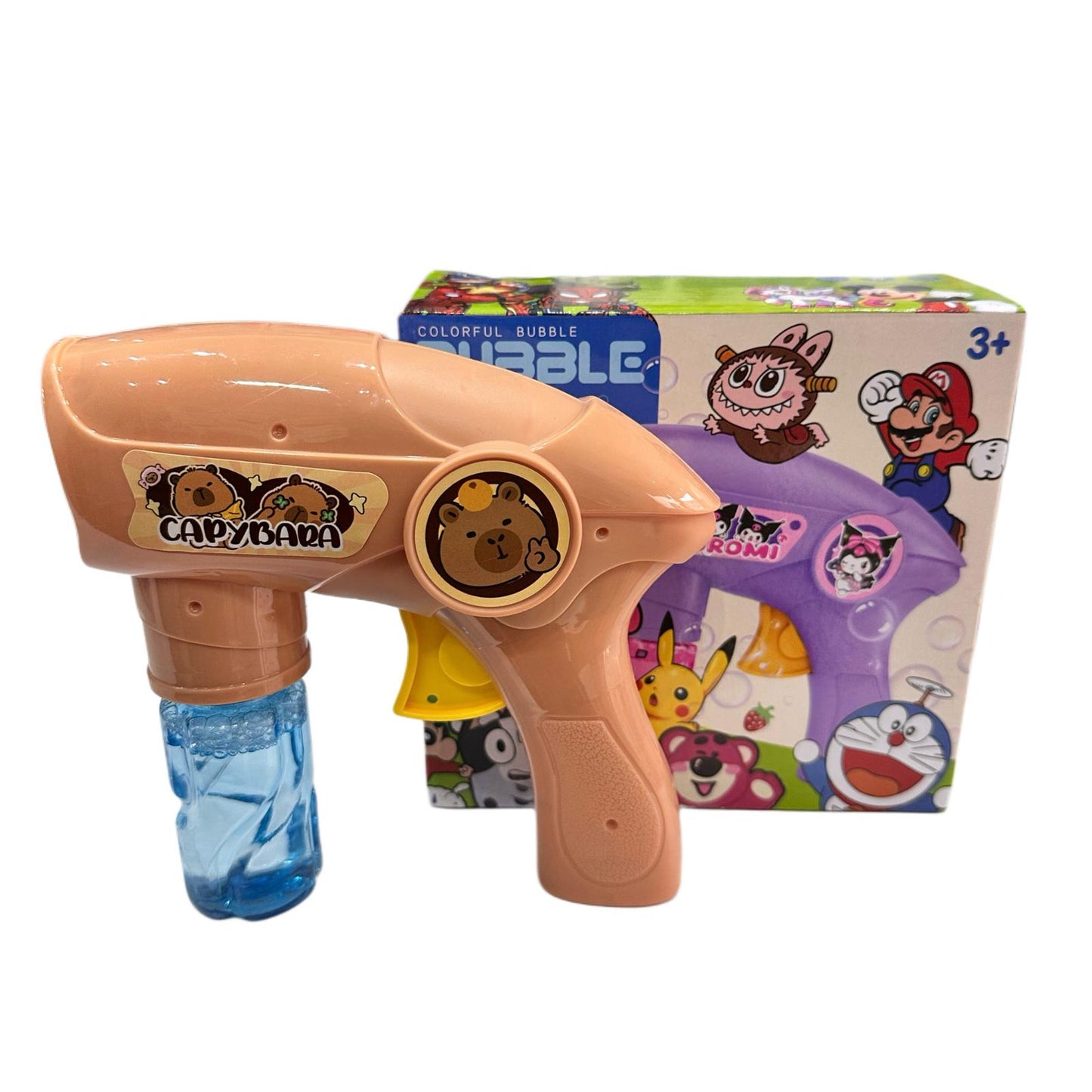 Pistola Burbujero Automático Capibara Carpincho - Juguete de Burbujas con Luces y Diseño Viral 🦦🫧