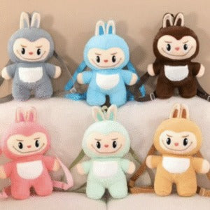 Mochila Peluche 2 en 1 Labubu 35cm - Morral Infantil del Personaje Viral de Tendencia 👹🎒