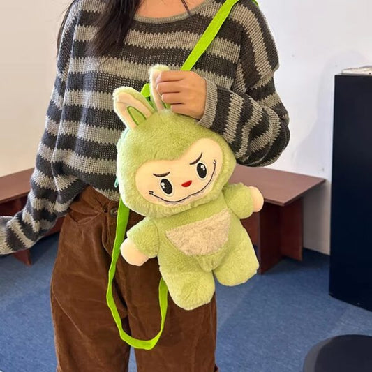 Mochila Peluche 2 en 1 Labubu 35cm - Morral Infantil del Personaje Viral de Tendencia 👹🎒