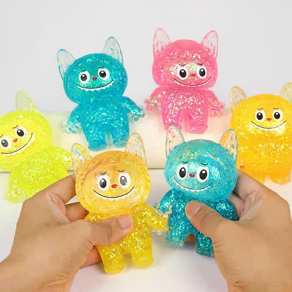 Squishy Labubu Transparente Antiestrés - Figura Táctil Crystal Soft Tendencia Viral 🦄💎