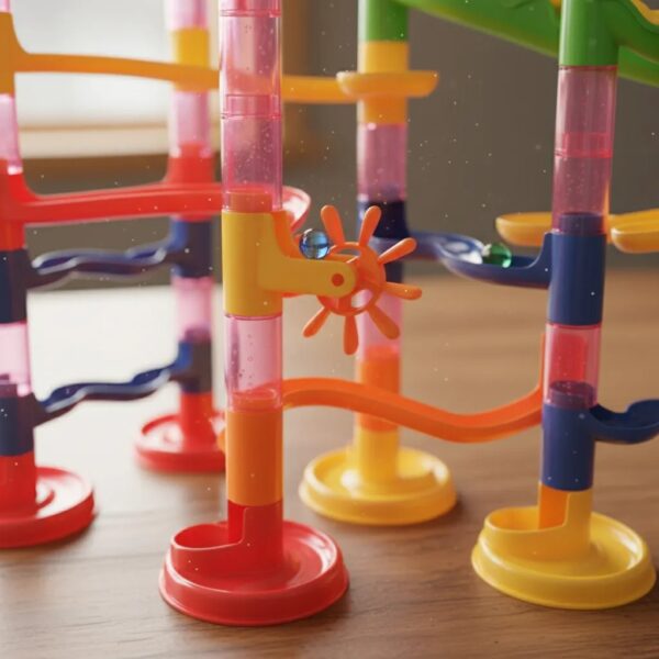 Pista de Bolitas con Tobogán 50 Piezas - Juego de Construcción Creativa y Carreras 🏁🔵