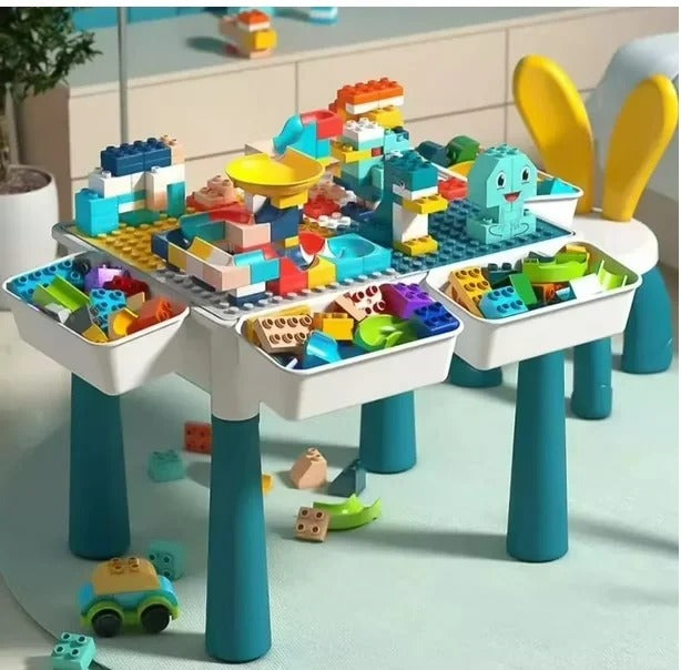 Mesa Didáctica Infantil con Banquito + 85 Bloques de Construcción Gratis
