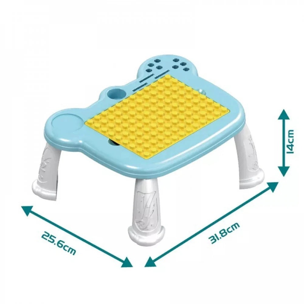 Mesa Didáctica Infantil 2 en 1: Pista de Bolitas + Bloques de Construcción