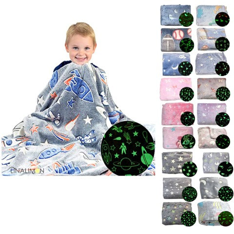 Manta Polar Luminosa Infantil 100x150cm | Brilla en la Oscuridad