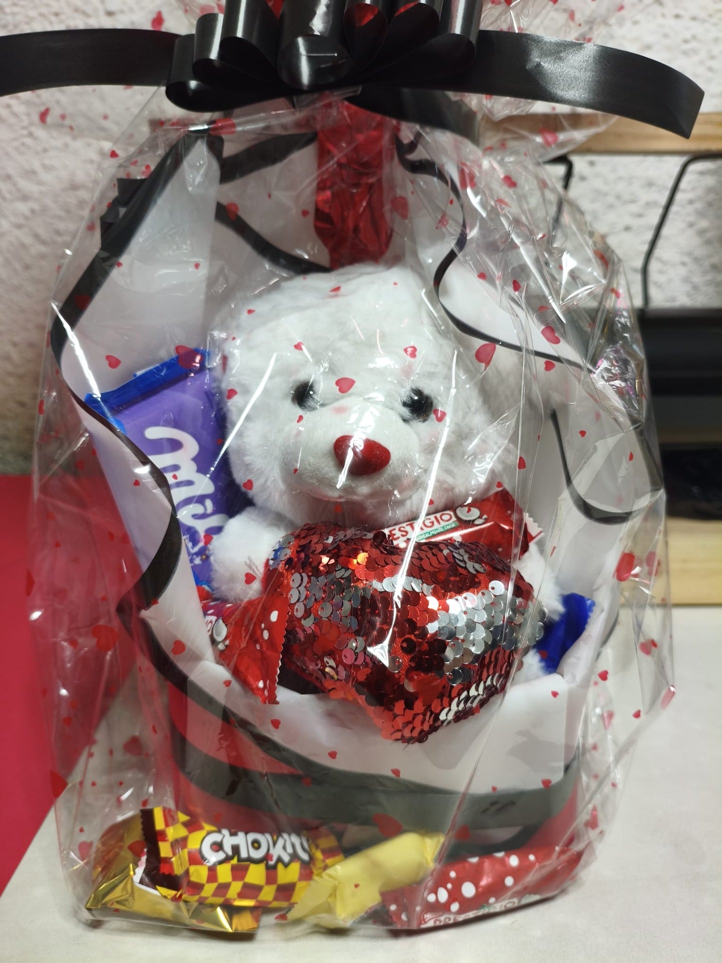 Pack Promo Amor San Valentín: Peluche, Chocolates y Globo Corazón - Maylu